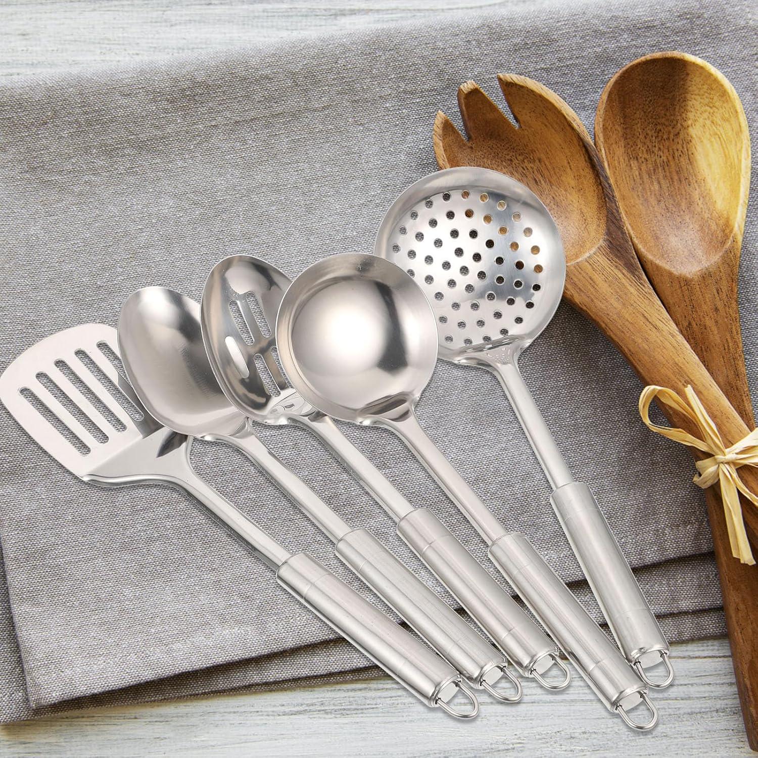 1 Set Kitchen Utensils Stainless Steel Kitchen Utensils Metal Cooking Utensils Small Cooking Utensils