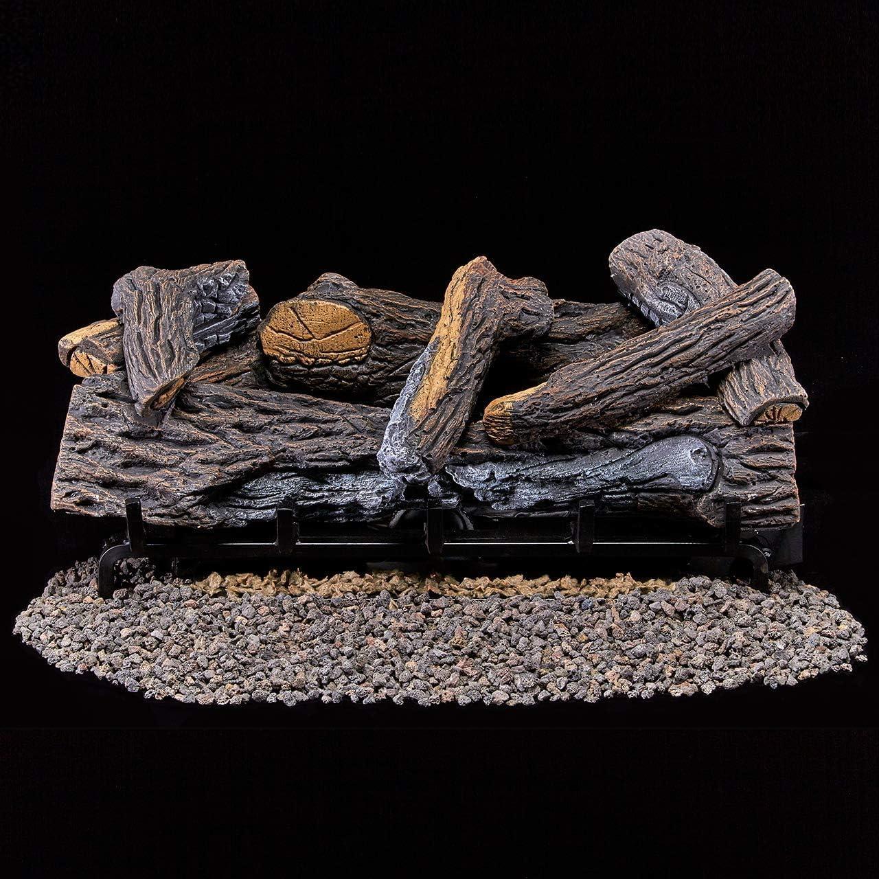 Duluth Forge Duluth Forge Vent less Dual Fuel Gas Log Set, Stacked Oak, T-Stat Control