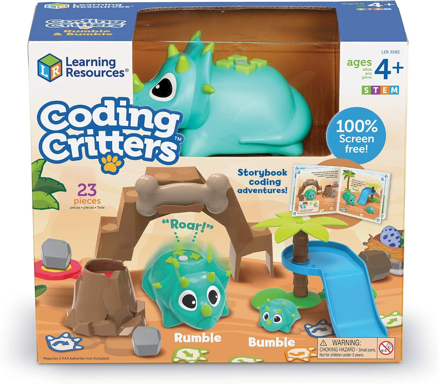 Learning Resources Coding Critters Rumble & Bumble, Screen-Free Early Coding Toy For Kids, 23 Piece Set, Ages 4+