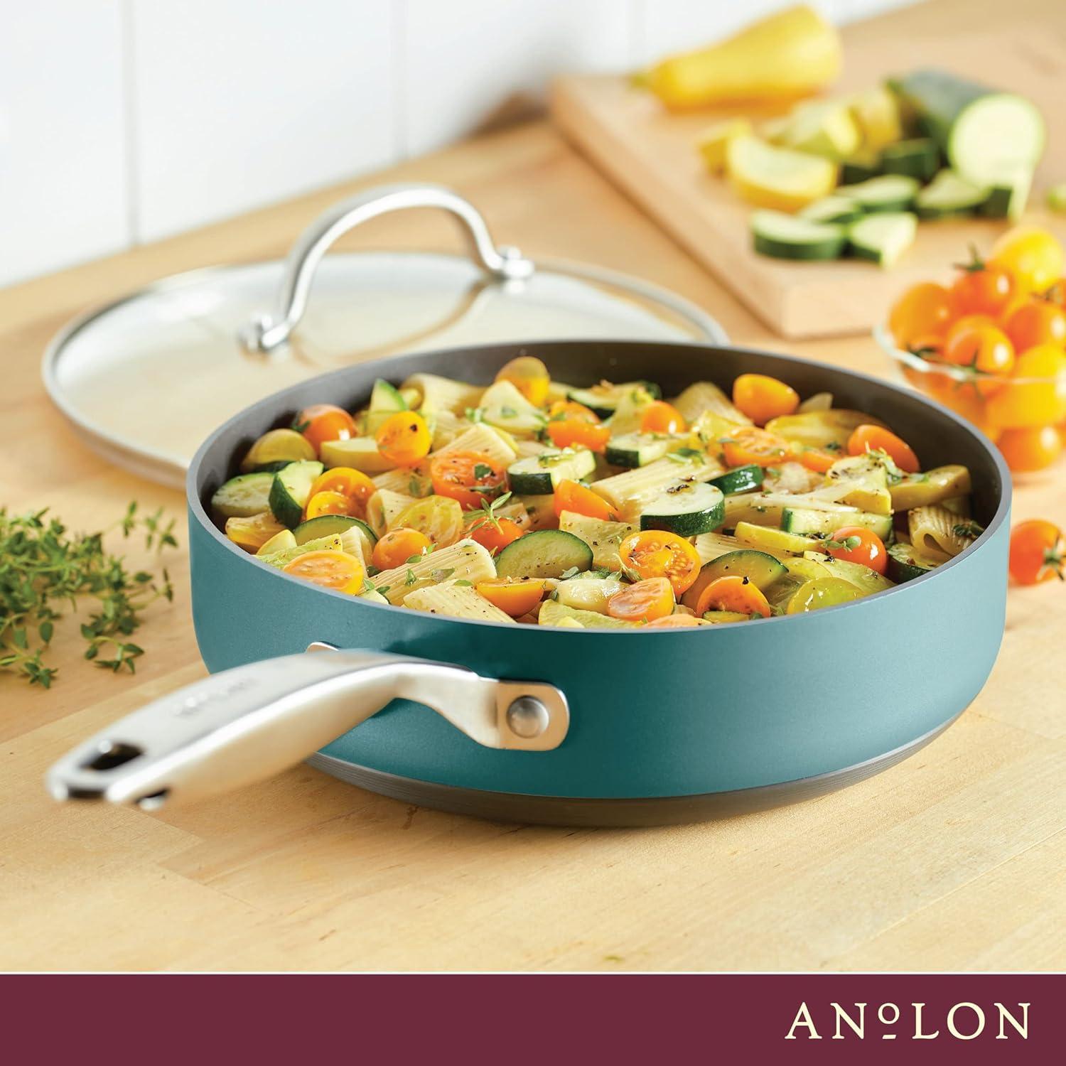 Anolon Achieve Hard Anodized Nonstick Saute Pan with Lid - 3 Quart