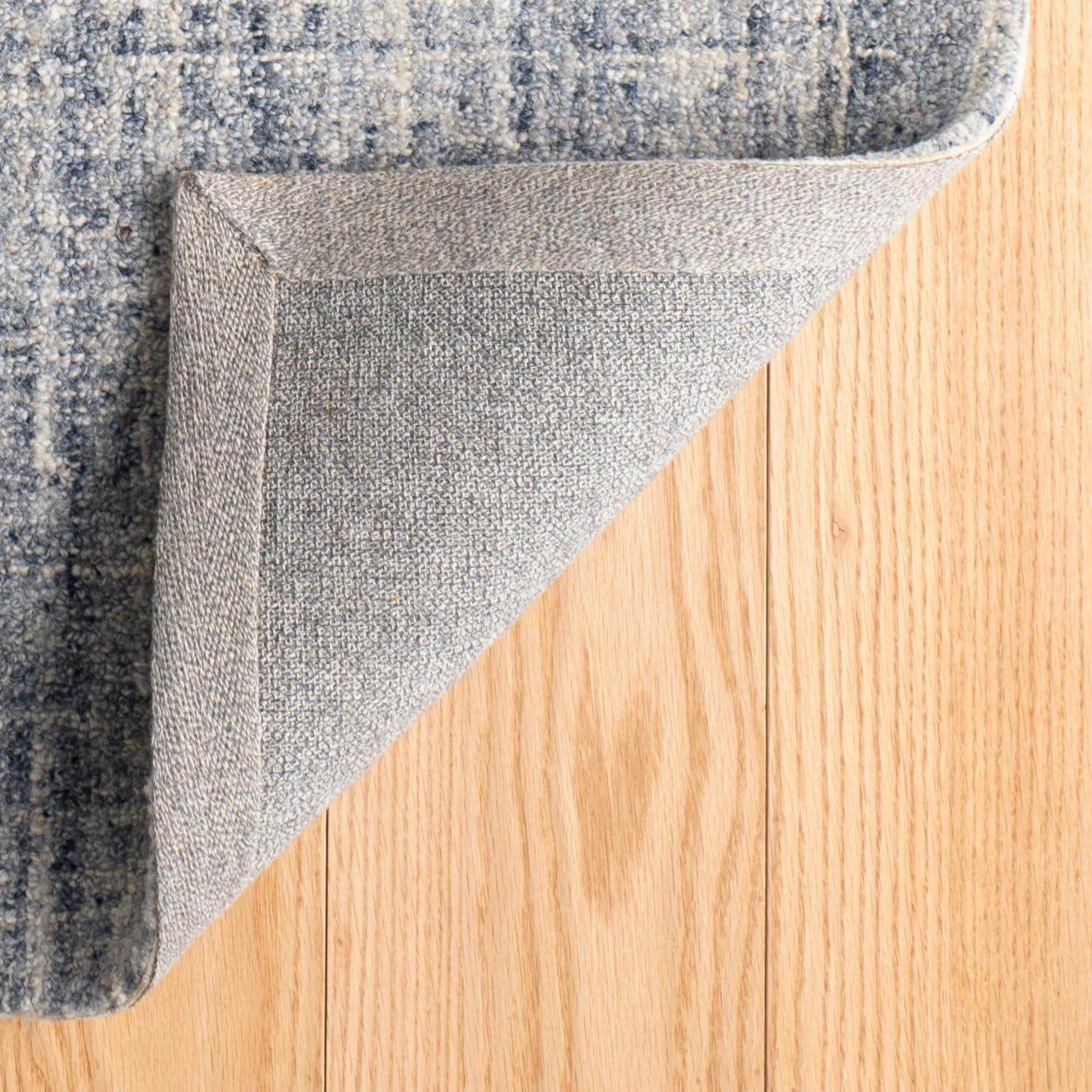 Harris Blue/Brown Hand Micro Hooked Wool Rug