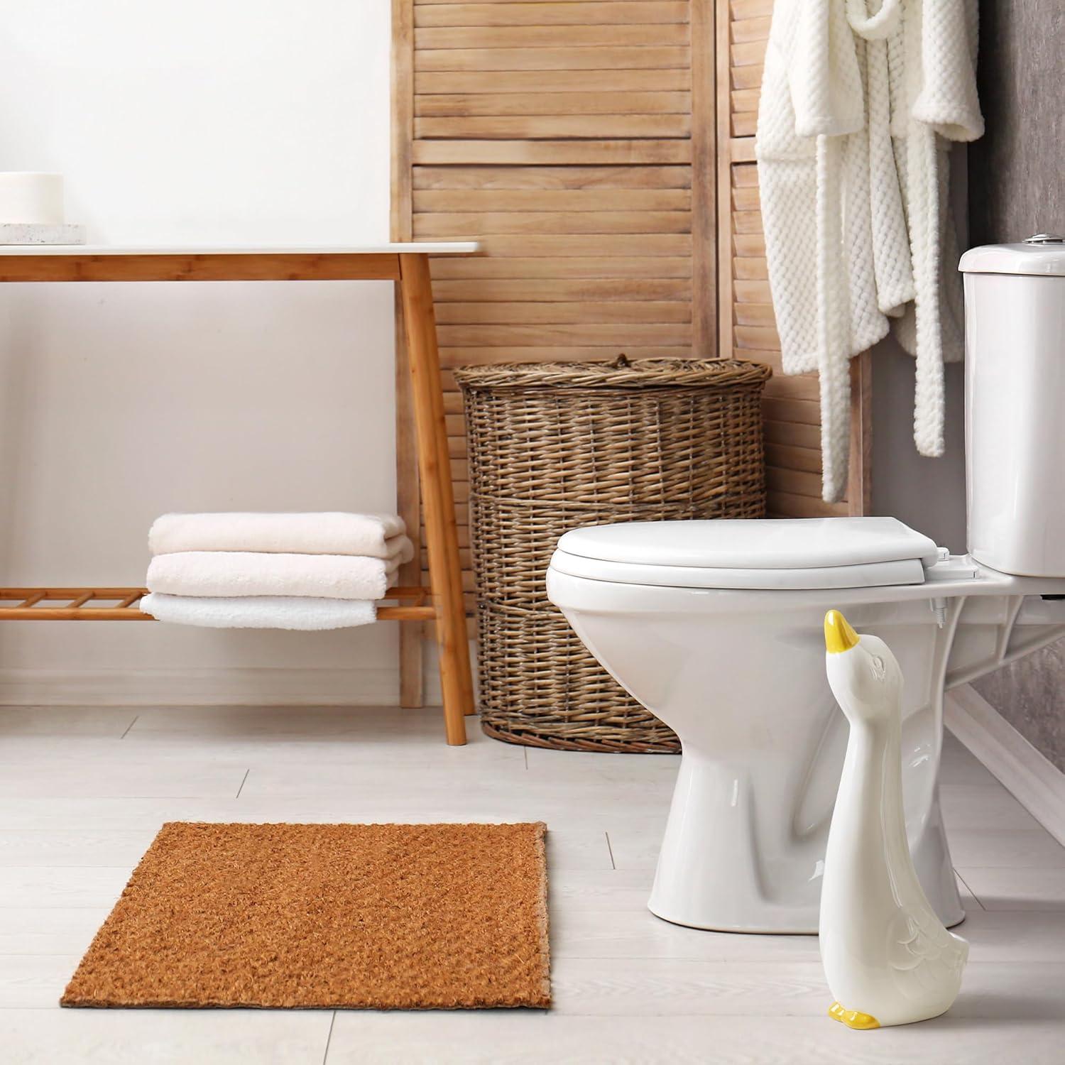 Duck Ceramic Toilet Brush And Holder by Allure Home Creation