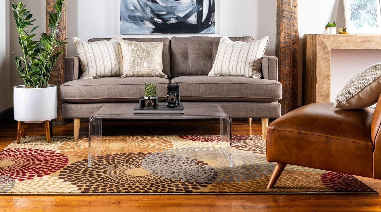 Unique Loom Barista Collection Area Rug - Java (5' 3" x 8' Rectangle Beige/Black)