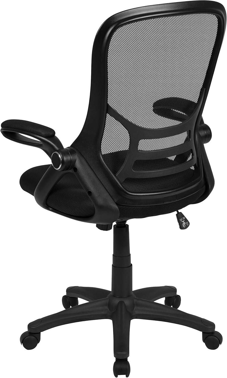 Ergonomic High-Back Black Mesh Swivel Office Chair with Adjustable Arms