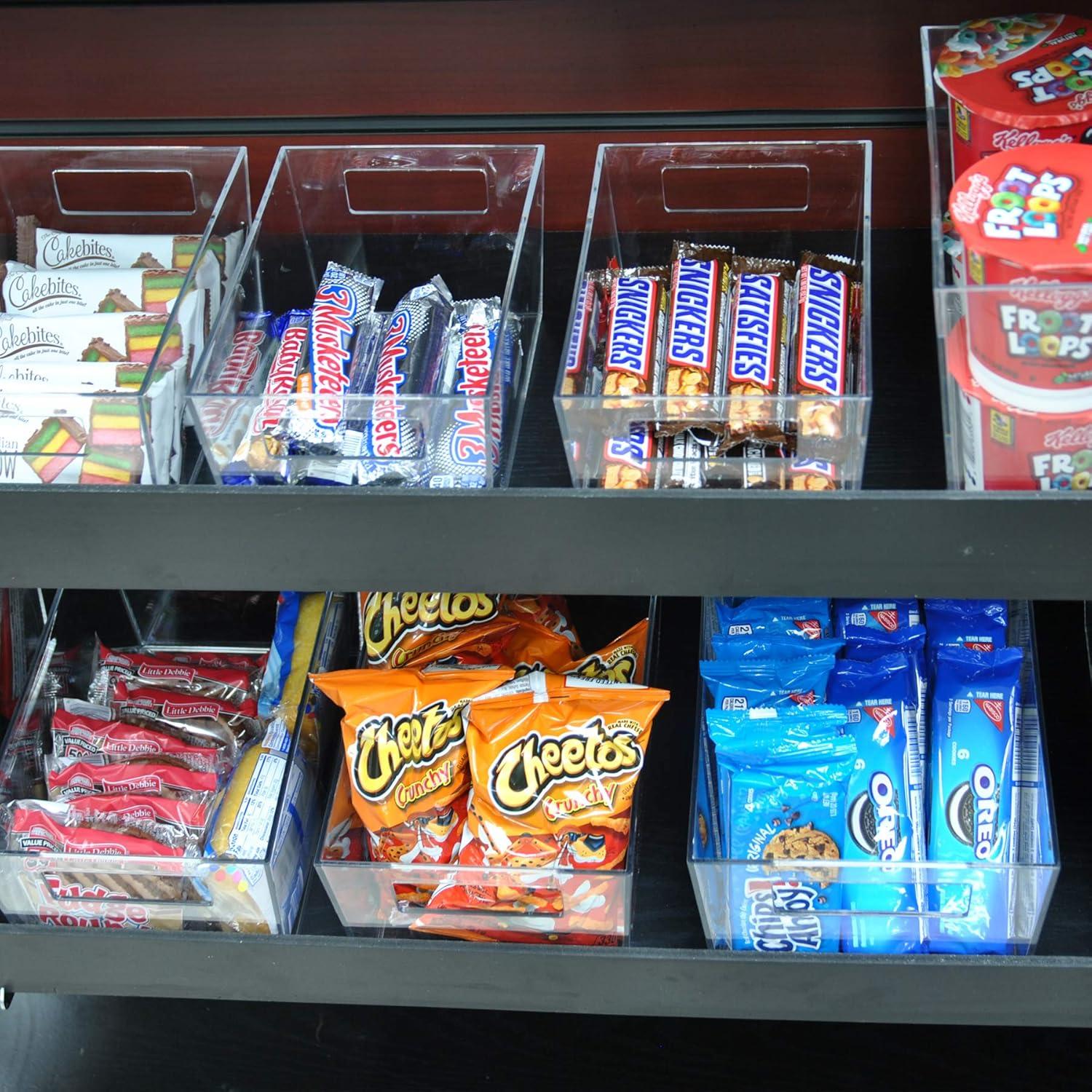 Azar Displays X-Large Organizer Storage Tote Bin with Handle 13"W x 9.5"D x 6.5"H, 4-Pack (Set of 4)