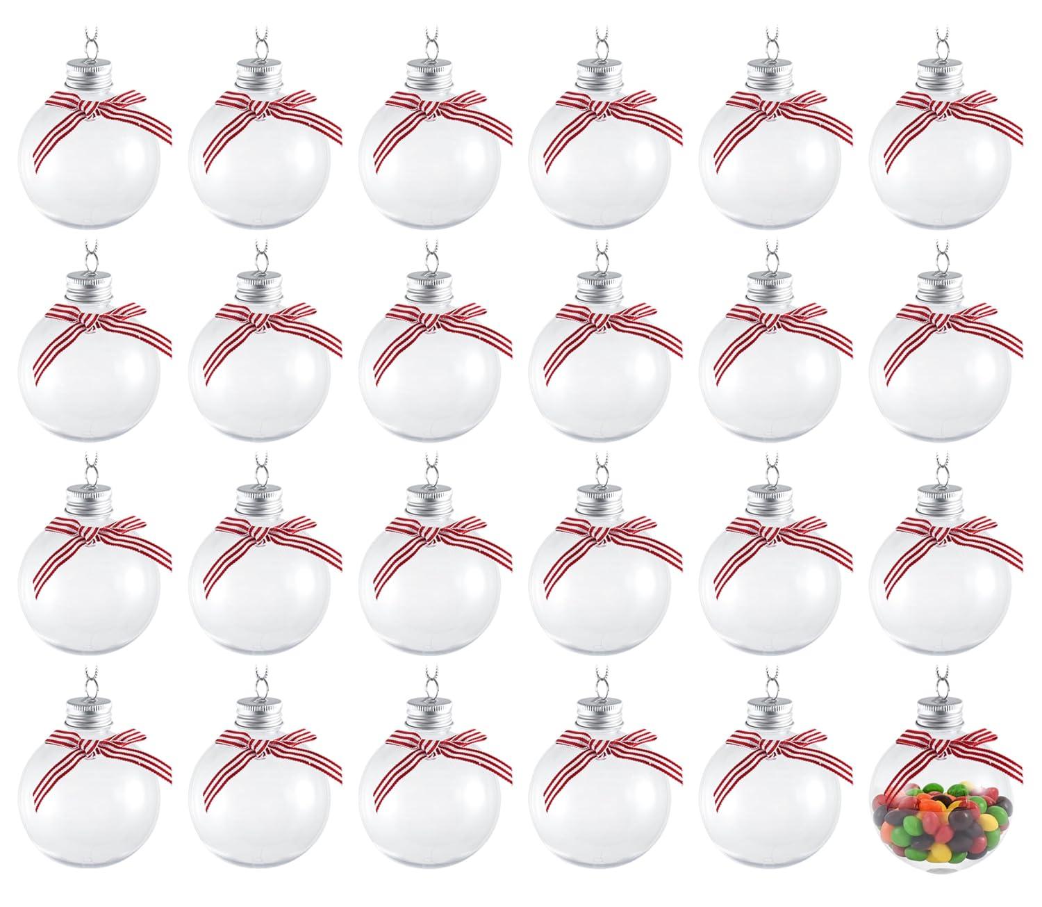 RN'Ds Clear Fillable Ornaments Balls - 24 Pack