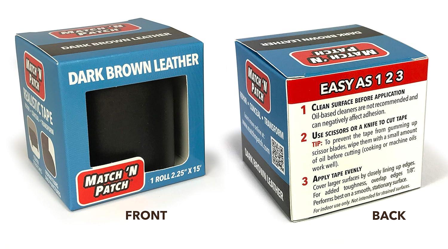 Match 'N Patch Dark Brown Leather Repair Tape, 2.25 in. x 15 ft
