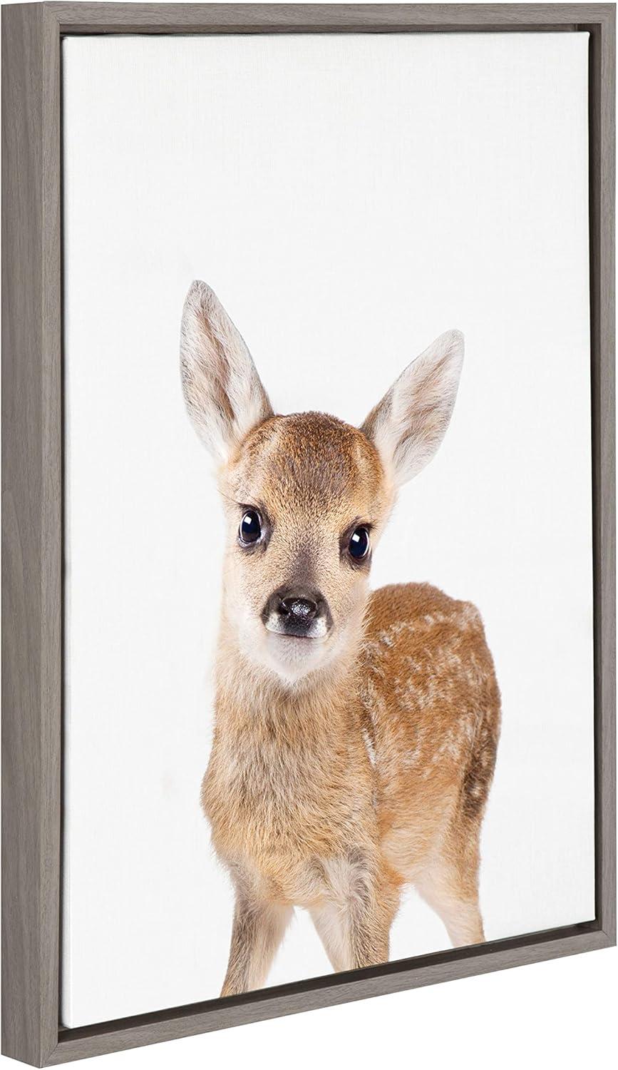 18" x 24" Sylvie Animal Studio Deer Framed Canvas by Amy Peterson - Kate & Laurel All Things Decor