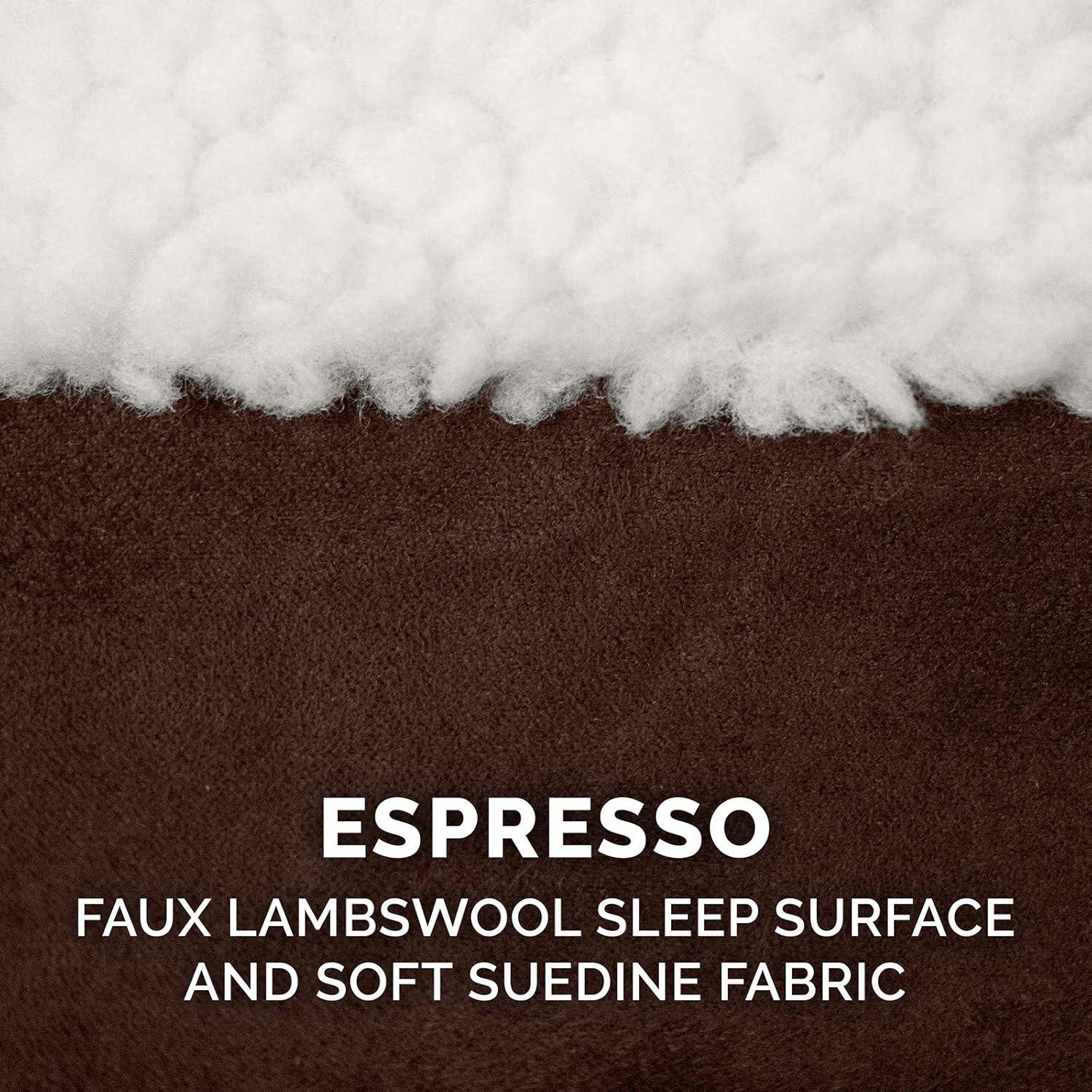FurHaven Faux Sheepskin Round Hooded Orthopedic Dog Bed