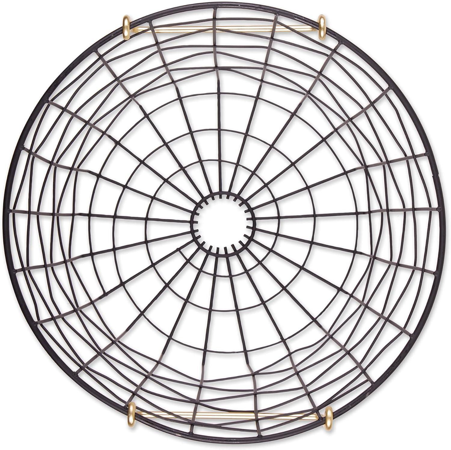 DII Metal Wire Mesh Stackable Utility Storage Bin, Small Rectangle, 13x6x7", Black/Gold