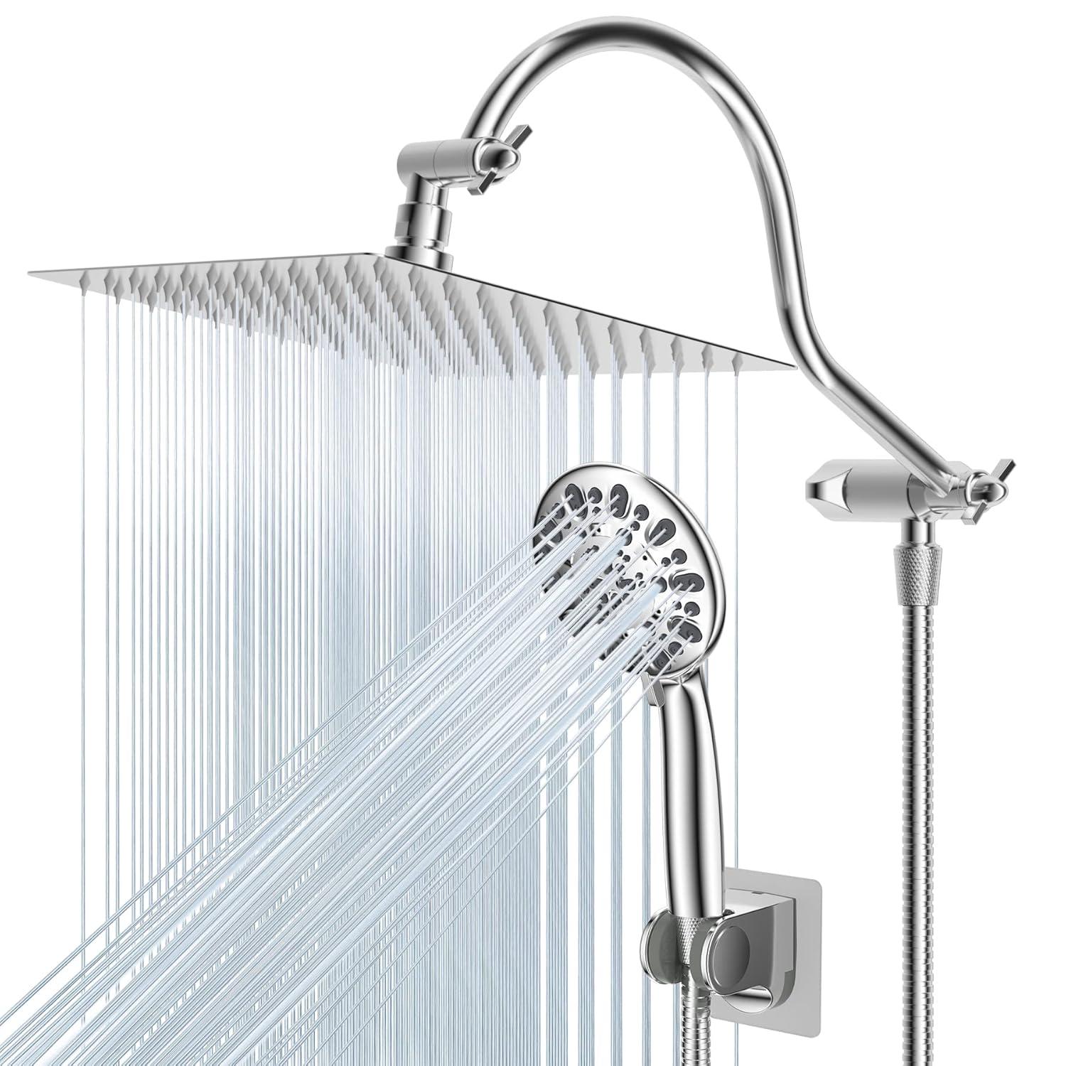 High Pressure Rainfall Shower Head with Handheld Spray Combo