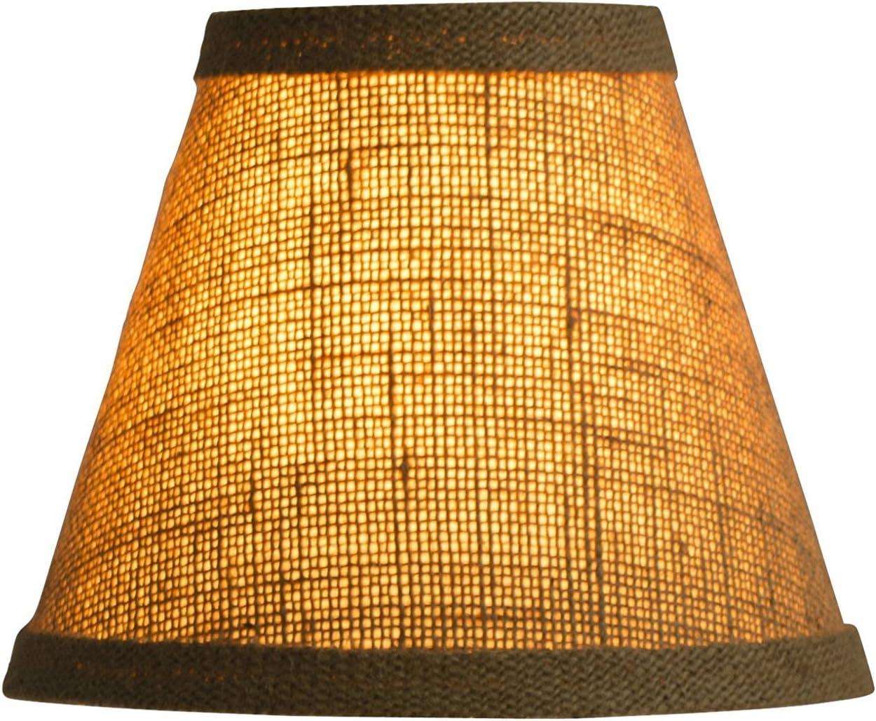 Natural Burlap Hardback Chandelier Lamp Shade, 6-Inch