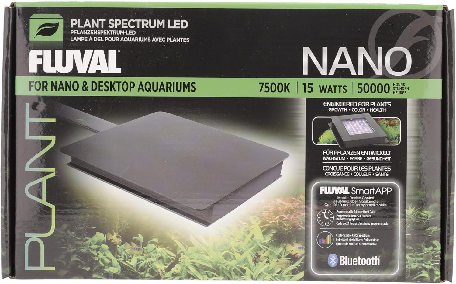 Black Aluminum LED Aquarium Light with Bluetooth, 15 Watts