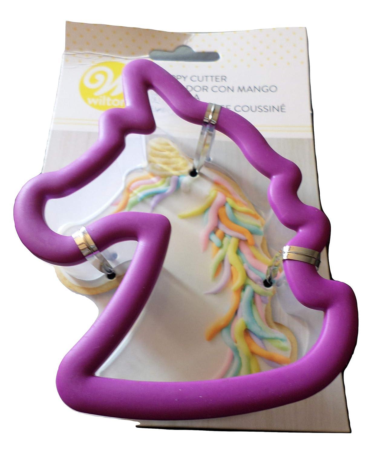 Purple Plastic Unicorn Comfort Grip Cookie Cutter