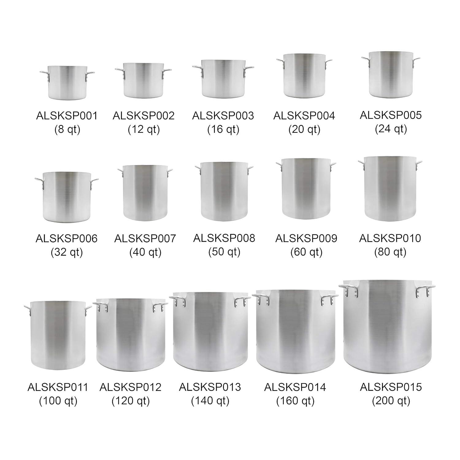 Heavy-Duty 40 Quart Silver Aluminum Stock Pot