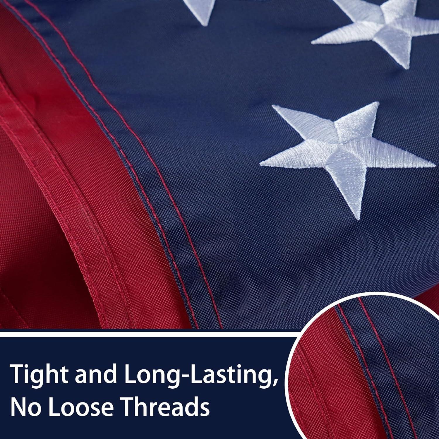 American flag USA flag 3x5FT-Embroidered Stars Flag Double Stitched Sewn Stripes Outdoors Indoors Heavy Duty flag Brass Grommets Banner