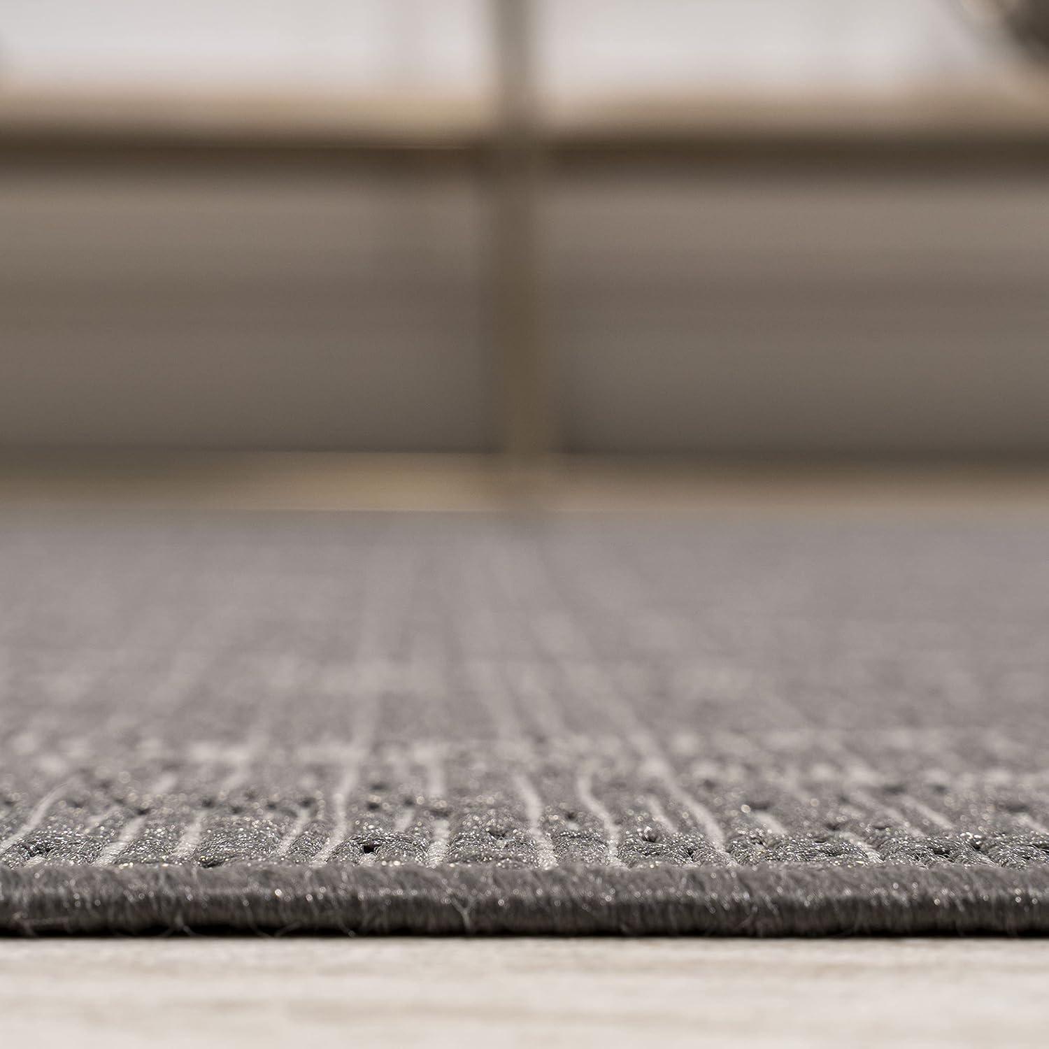 2' x 8' Madaba Moroccan Trellis Indoor/Outdoor Runner Rug, Gray/Cream - JONATHAN Y