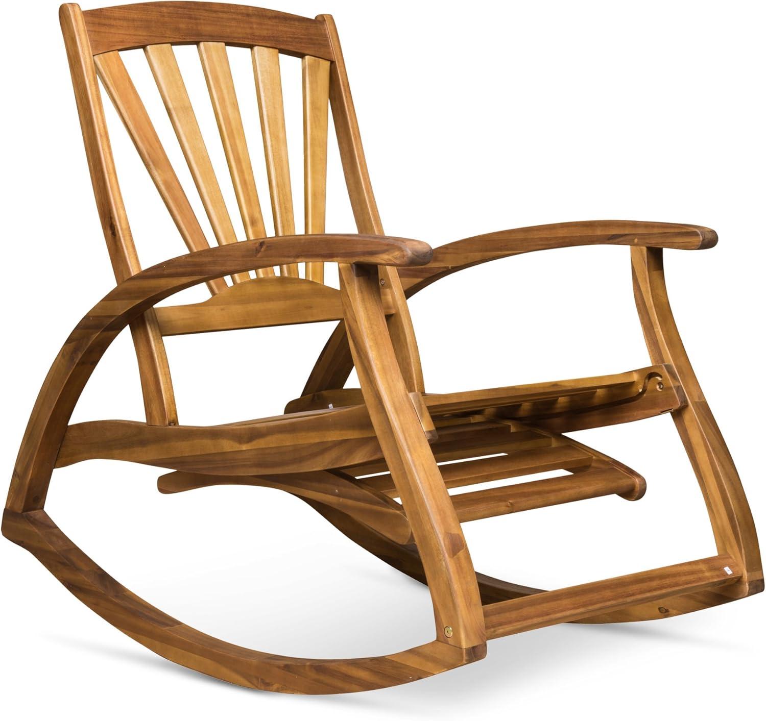 Sunview Acacia Wood Recliner Rocking Chairs - Teak - Christopher Knight Home: Weather-Resistant Patio Furniture with Footrest