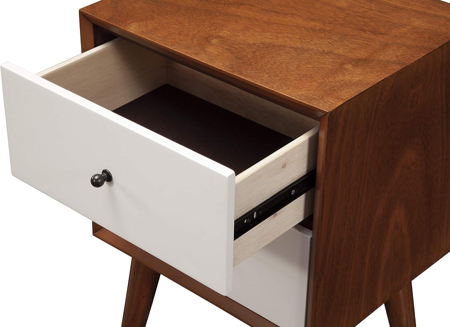 Flynn Acorn & White Solid Mahogany 2-Drawer Nightstand