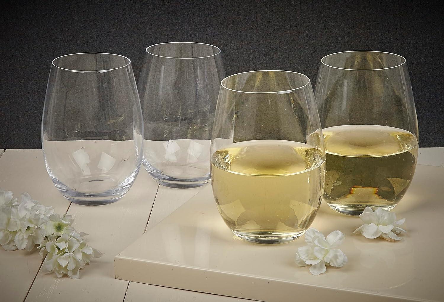 Mikasa Clear European Crystal Stemless Wine Glass Set