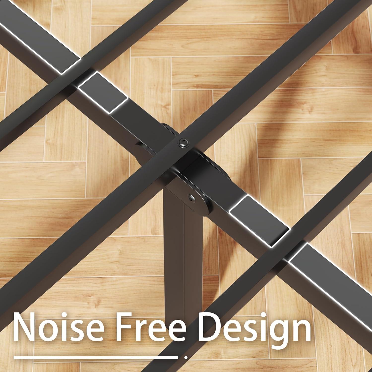 U-SHARE Queen Bed Frame with Headboard and Footboard, with Under Bed Storage, All-Metal Support System, No Box Spring Needed, Easy Assembly,Rustic Brown