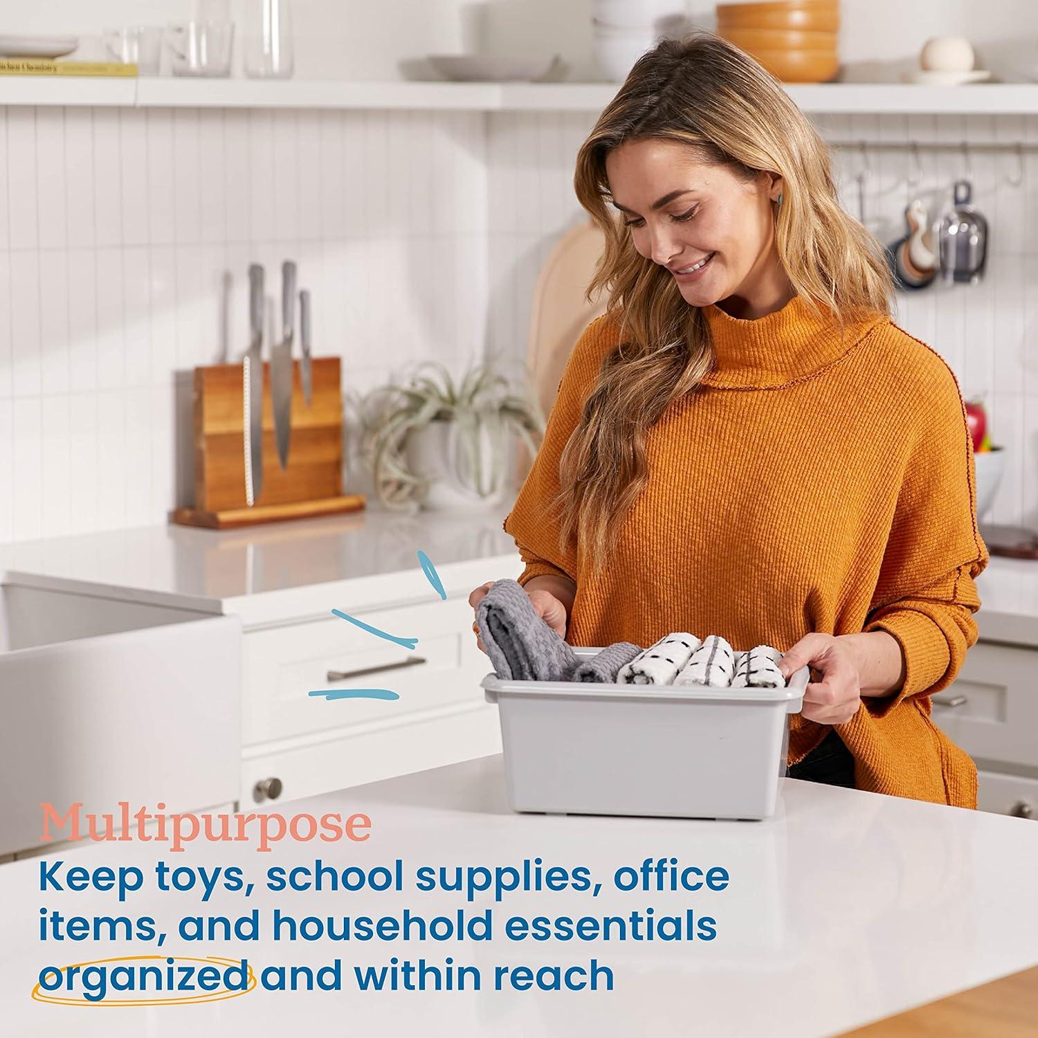 ECR4Kids ECR4Kids Scoop Front Storage Bin, Multipurpose Organization, 5-Piece (Set of 5)