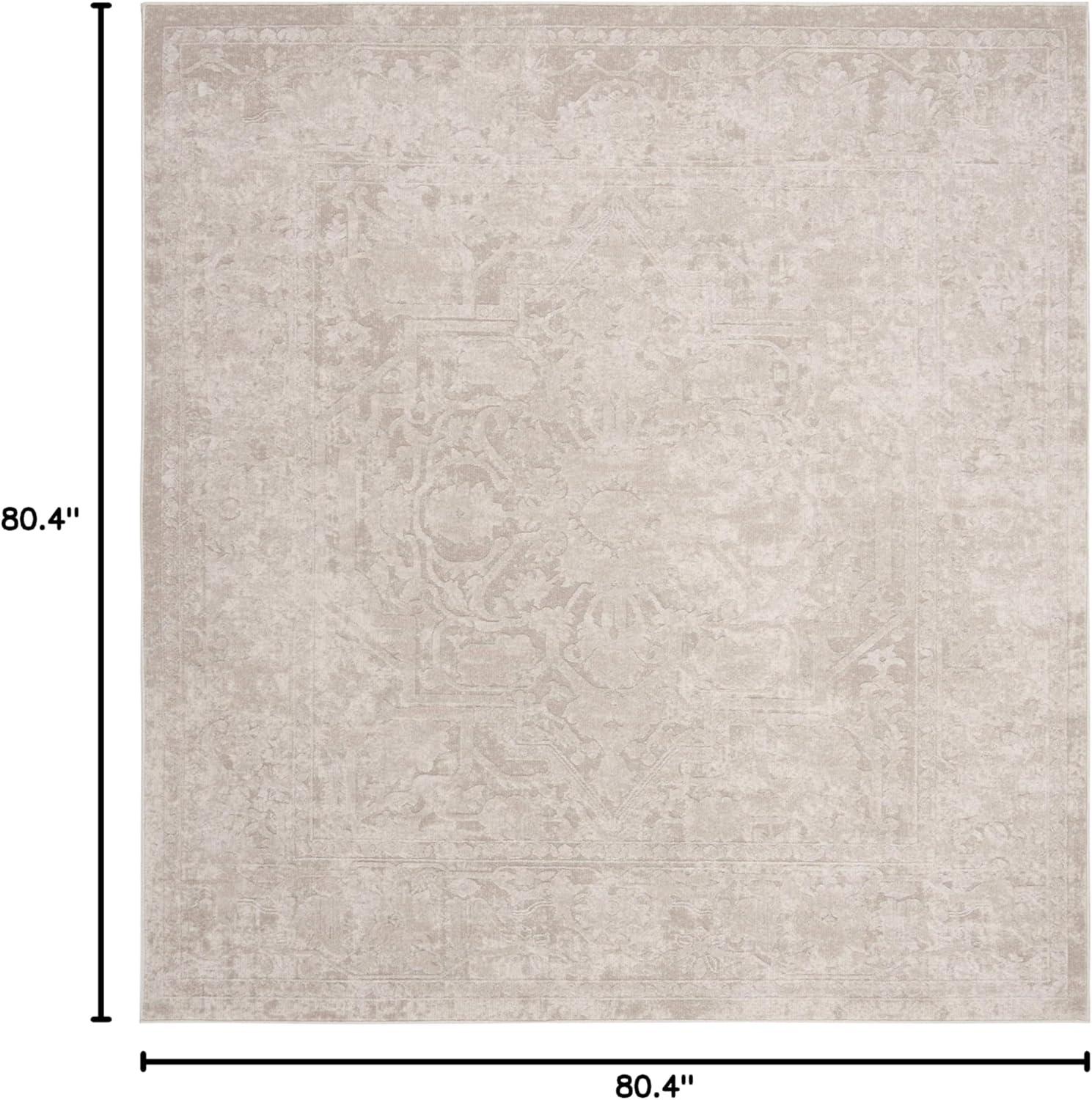 Reflection RFT665 Power Loomed Indoor Area Rug - Creme/Ivory - 6'7"x6'7" - Safavieh.