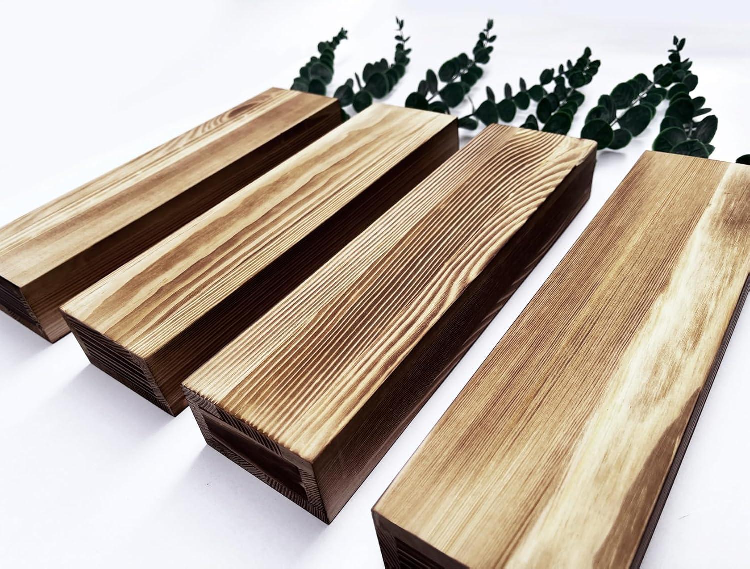 Wall Planters for Indoor Plants Modern Farmhouse Wooden Pocket Wall Vases for Dried Flowers and Faux Plants 4 Pack