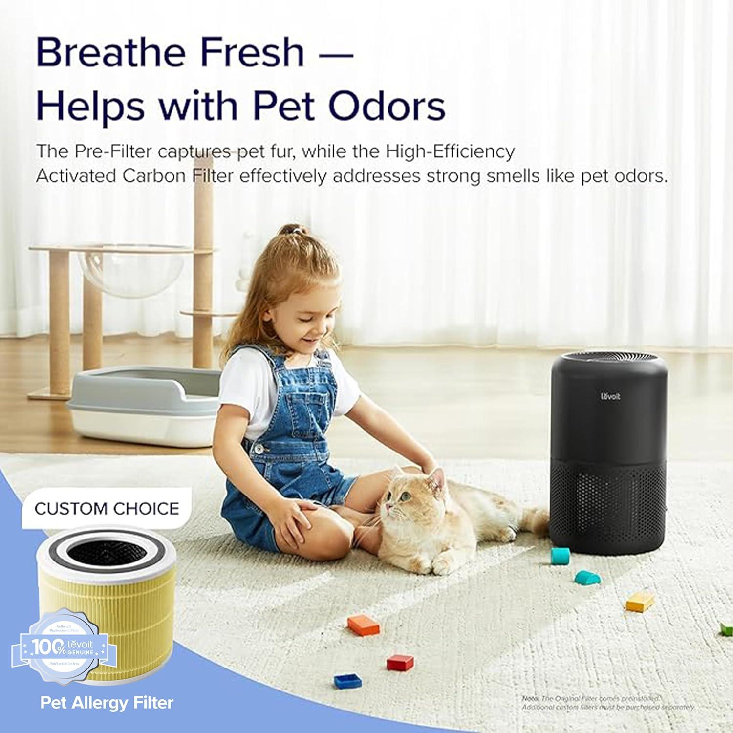 Black HEPA Ionic Odor Absorbing Air Purifier