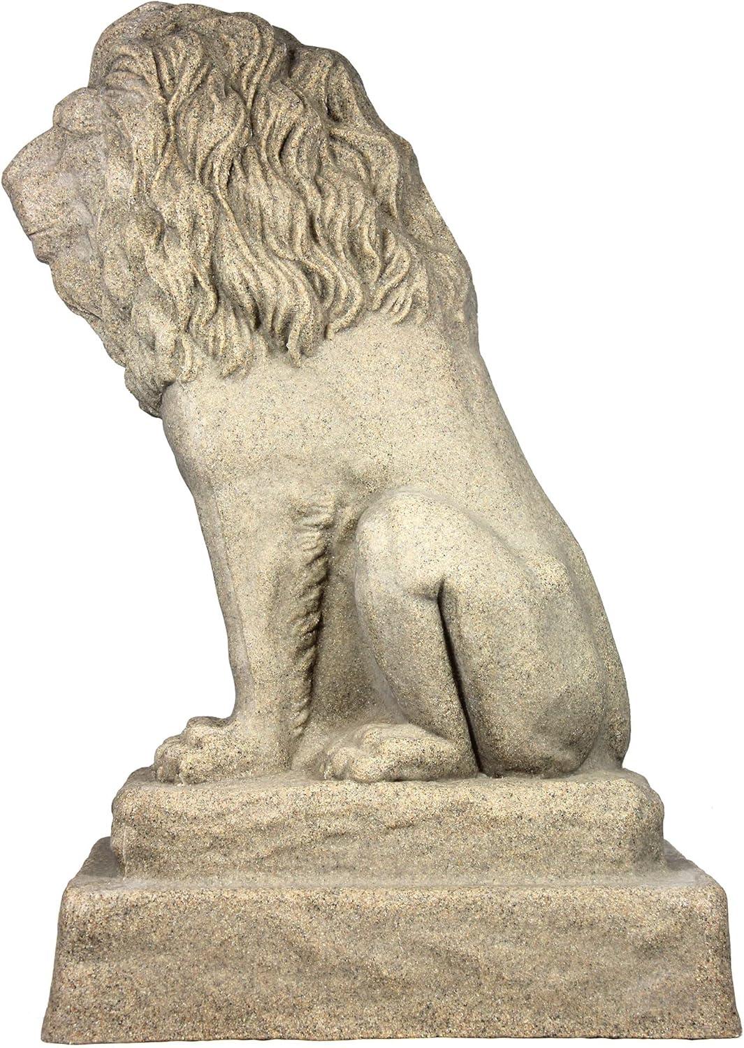 28.13" Resin Lion Statuary - Sand - Emsco