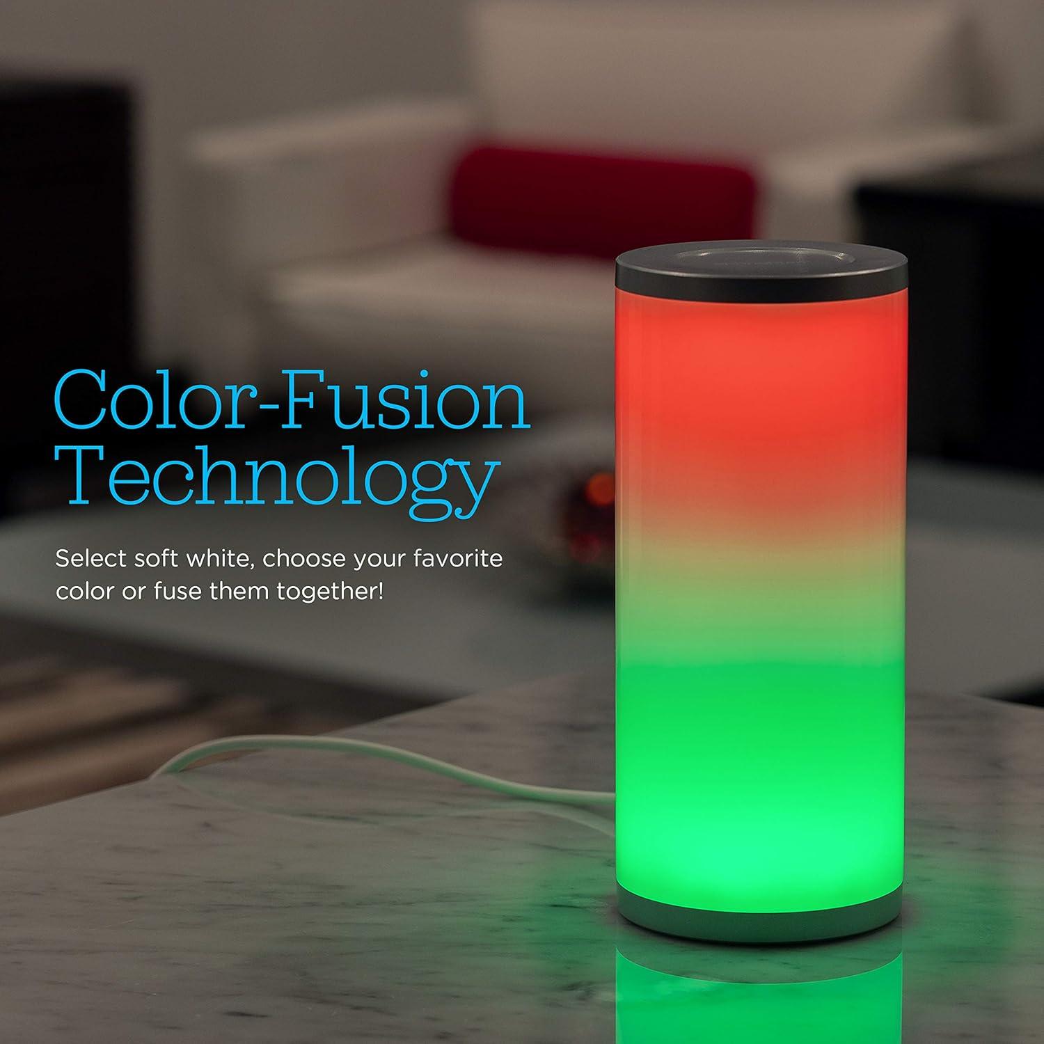 Seasons Color Fusion Lights Table Lamp Silver - Enbrighten: Touch-Controlled, USB Powered, Modern Decor