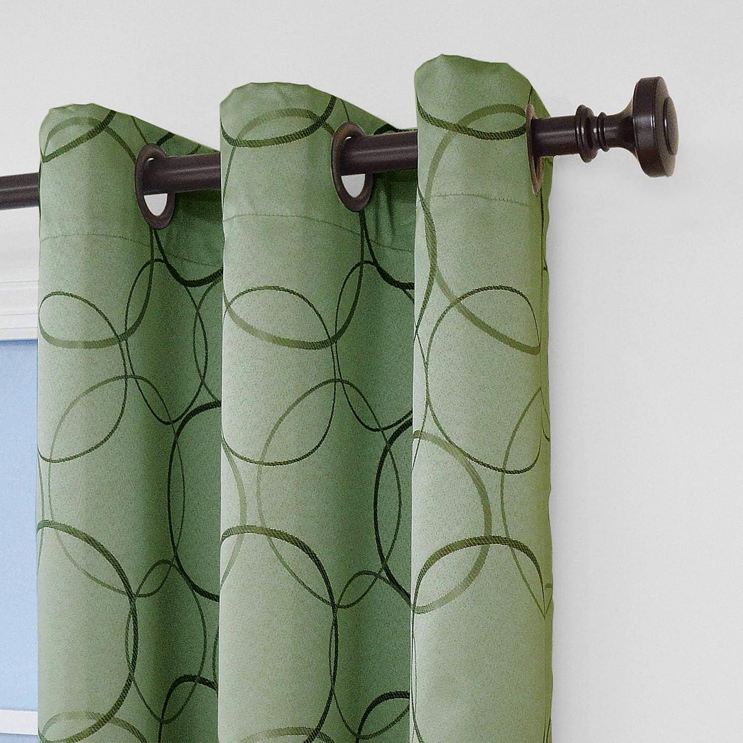 Sage Green Blackout Grommet Top Polyester Drapes