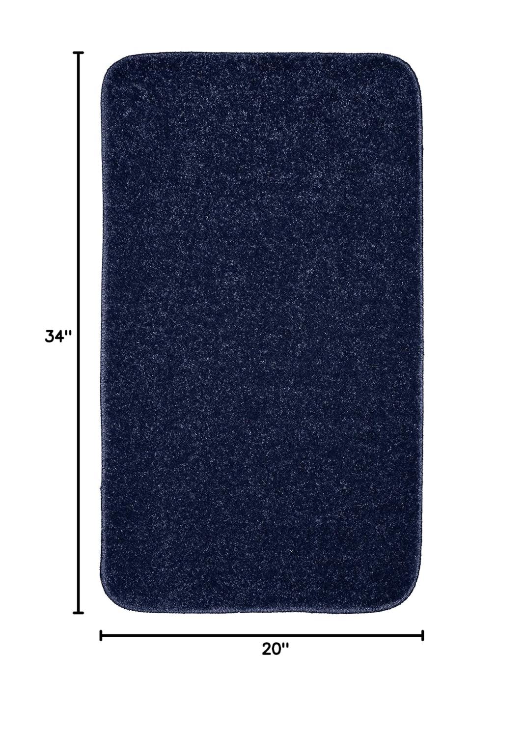 17"x24" Gramercy Washable Bath Rug Navy - Garland Rug: Non-Slip, Tufted, Quick-Dry Bath Mat