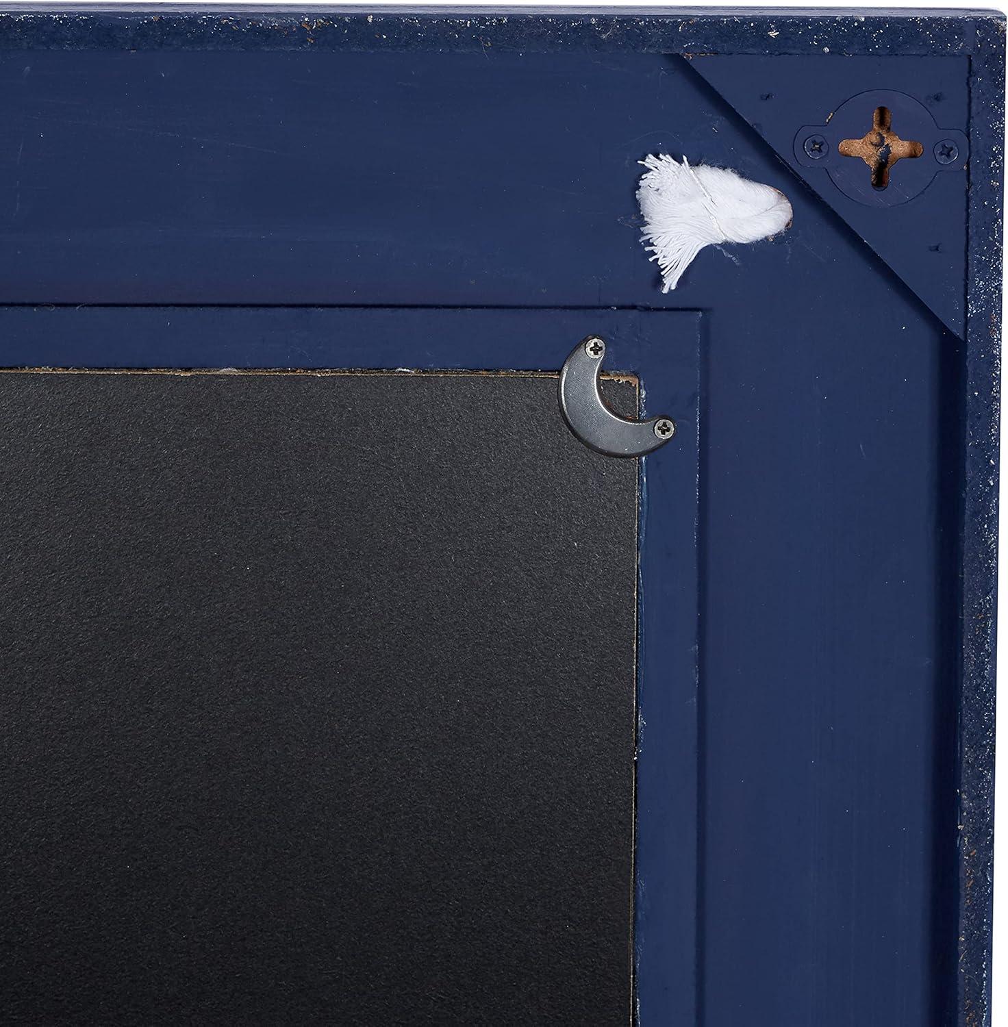 DecMode 23" x 31" Blue Wall Mirror with Knotted Rope