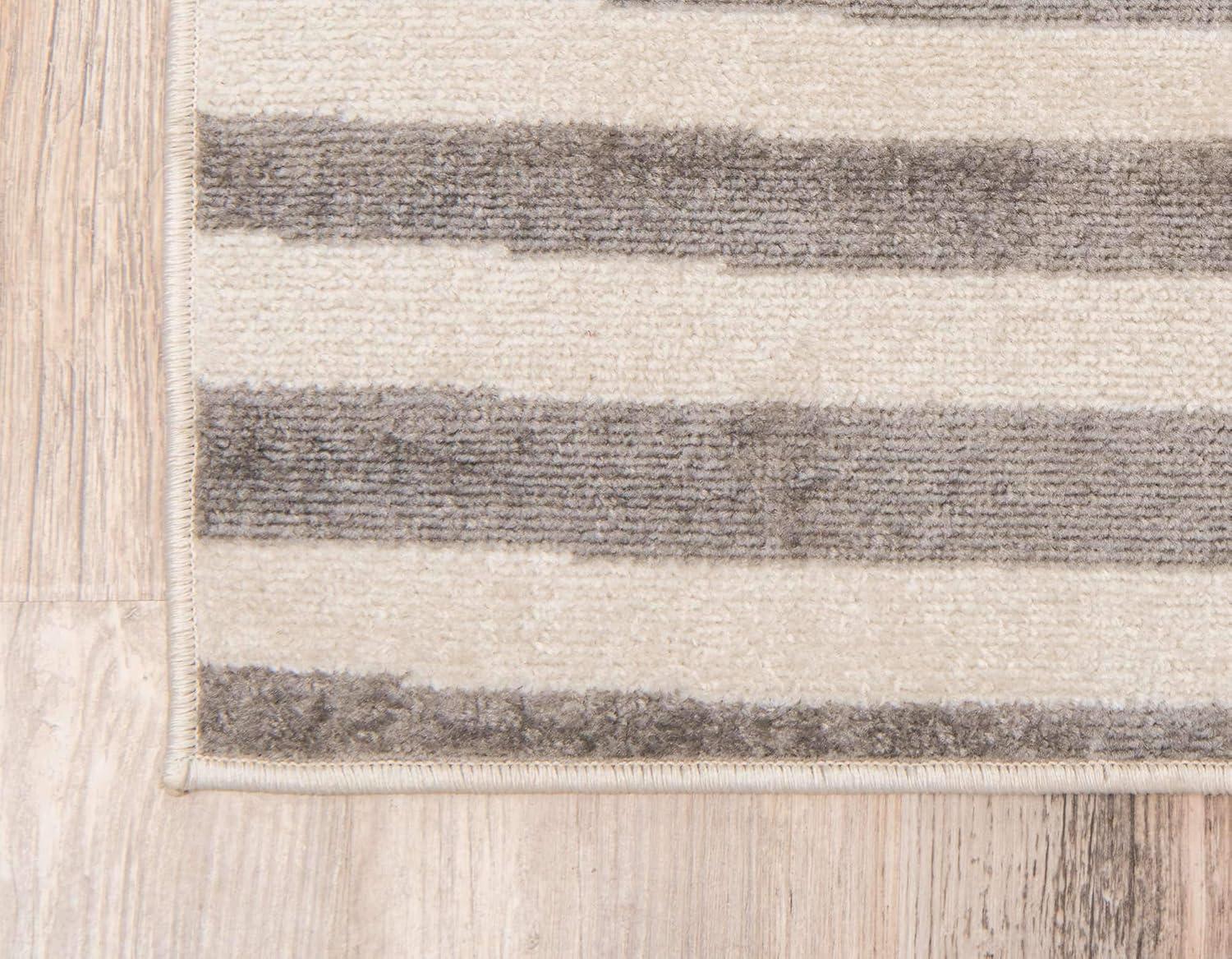 Unique Loom Williamsburg Collection Area Rug - Striped (9' x 12' Rectangle Dark Gray/Ivory)