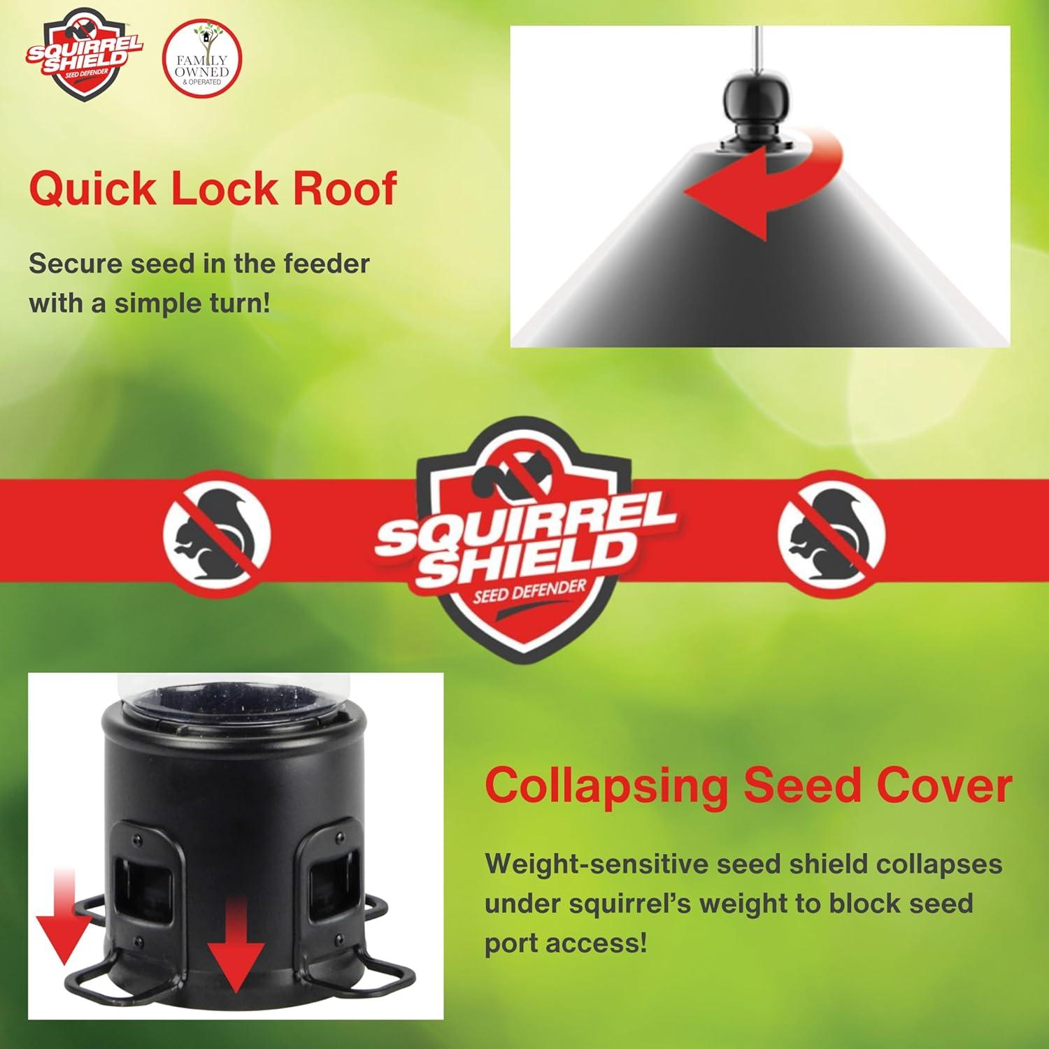 Nature's Way Bird Products 3.1qt Squirrel Shield Metal Feeder 17.25"