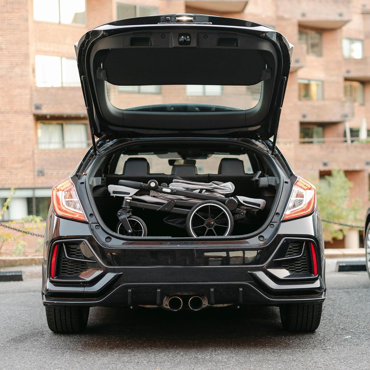 Larktale Caravan Coupe V2 Compact Stroller Wagon with Reclining Seats - Gray/Blue