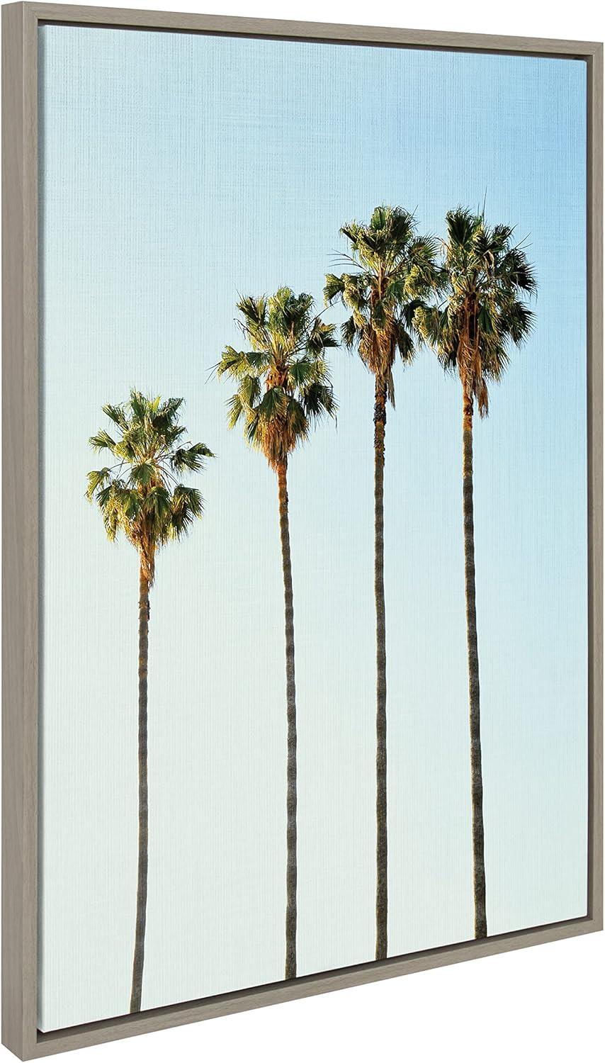 Sylvie Four Palm Trees Framed Canvas by Simon Te - Kate & Laurel All Things Decor