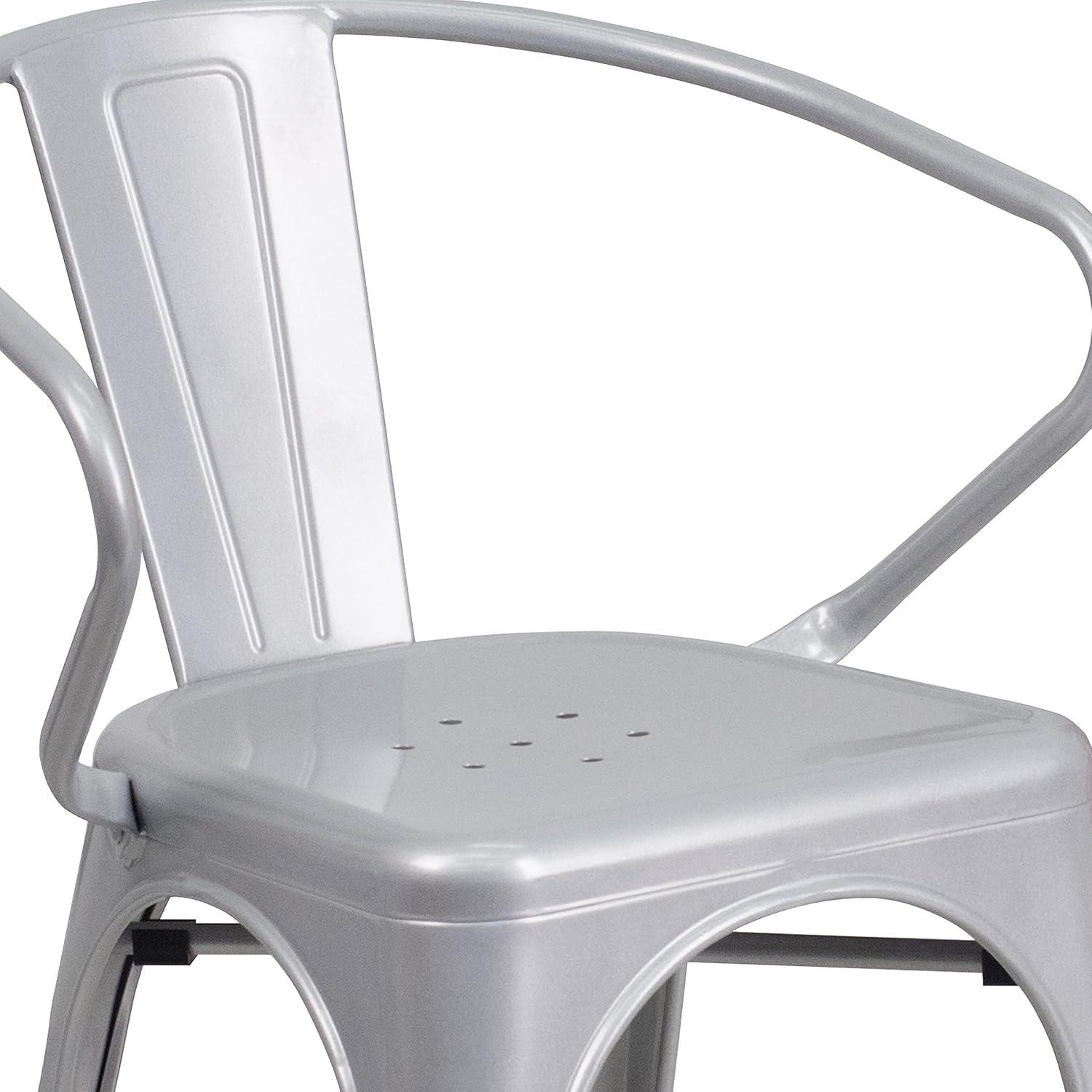 Flash Furniture Hucheson Metal Indoor-Outdoor Chair with Arms