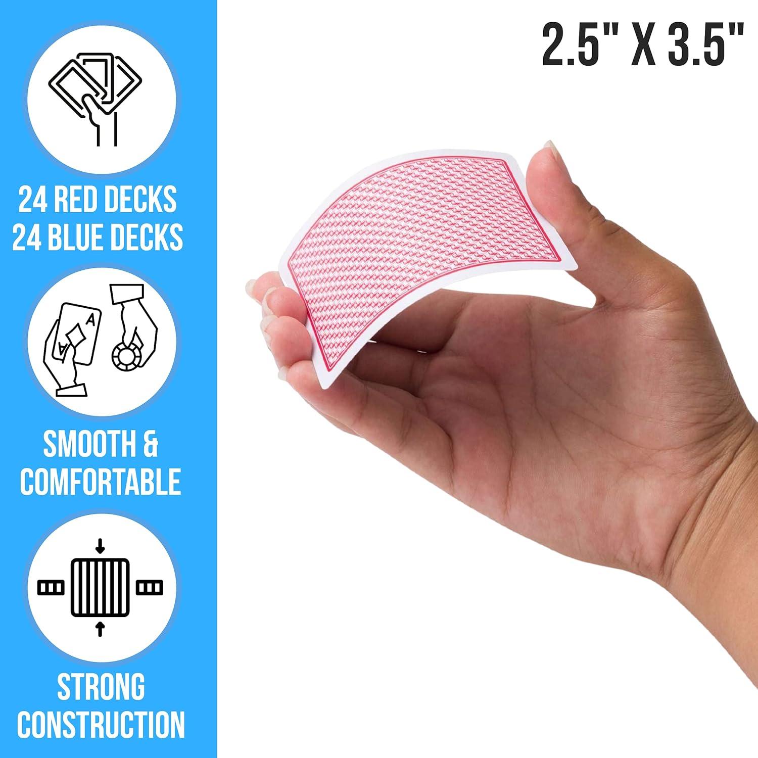 Regal Games, Monaco Casino Standard Playing Cards, Versatile Game Option, 48 Pack (24 Red Deck, 24 Blue Deck)