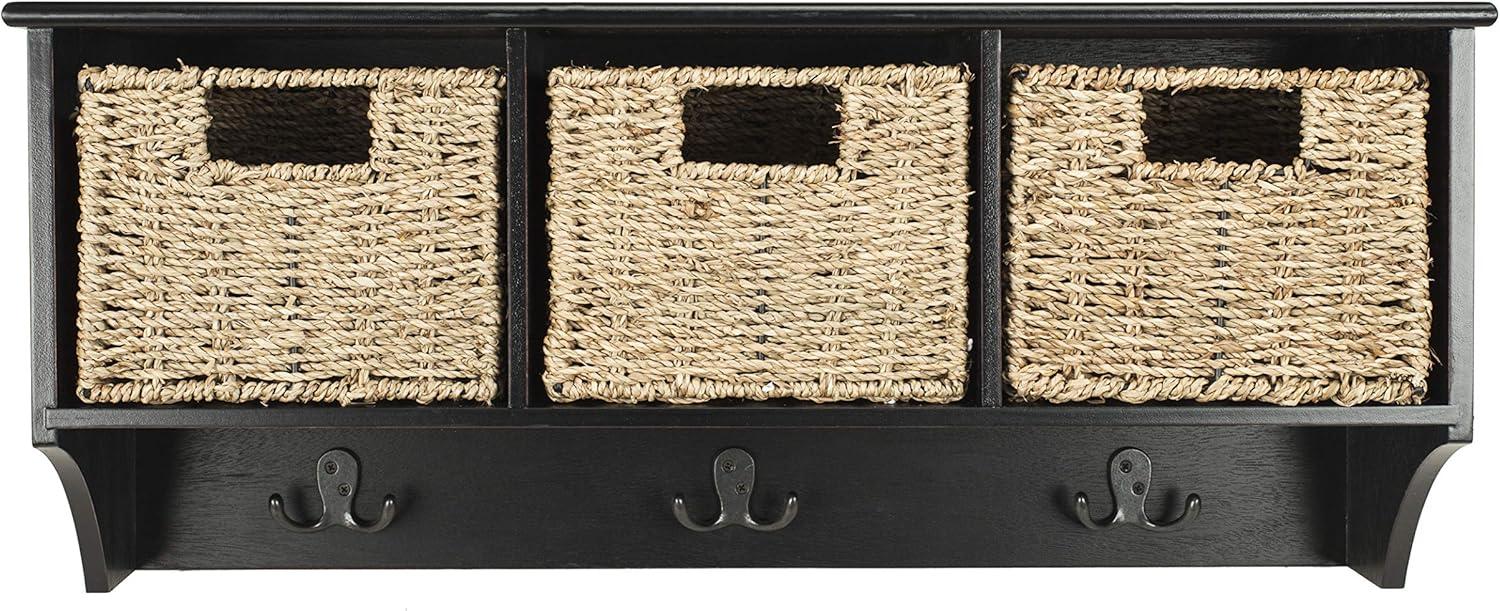 Finley Hanging 3 Basket Wall Rack - Black - Safavieh