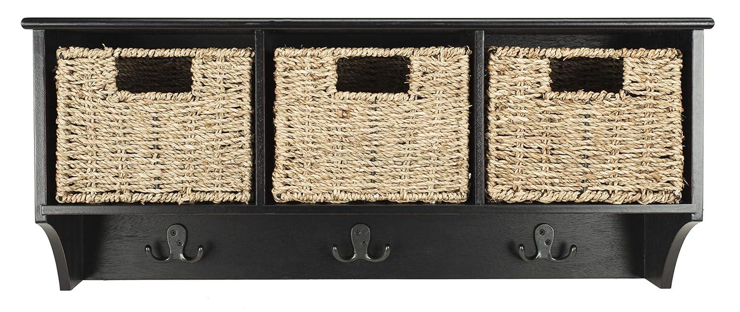Finley Hanging 3 Basket Wall Rack - Black - Safavieh