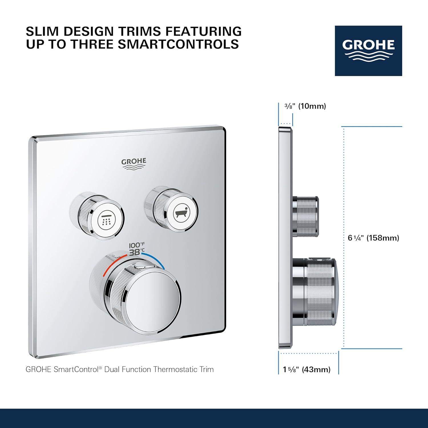 Grohtherm® SmartControl Dual Function Thermostatic Trim with Control Module