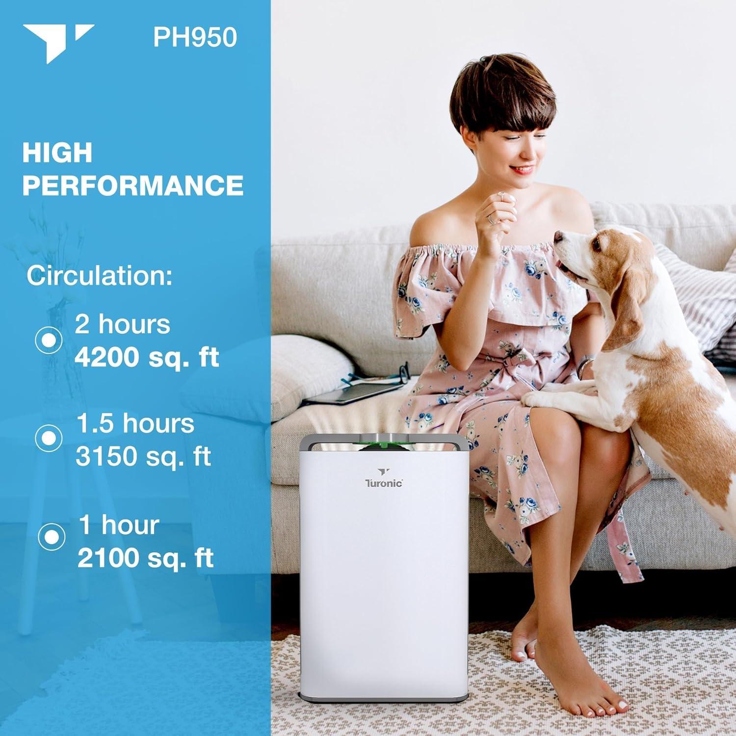 Turonic White Digital Floor-Standing Air Purifier with Humidifier