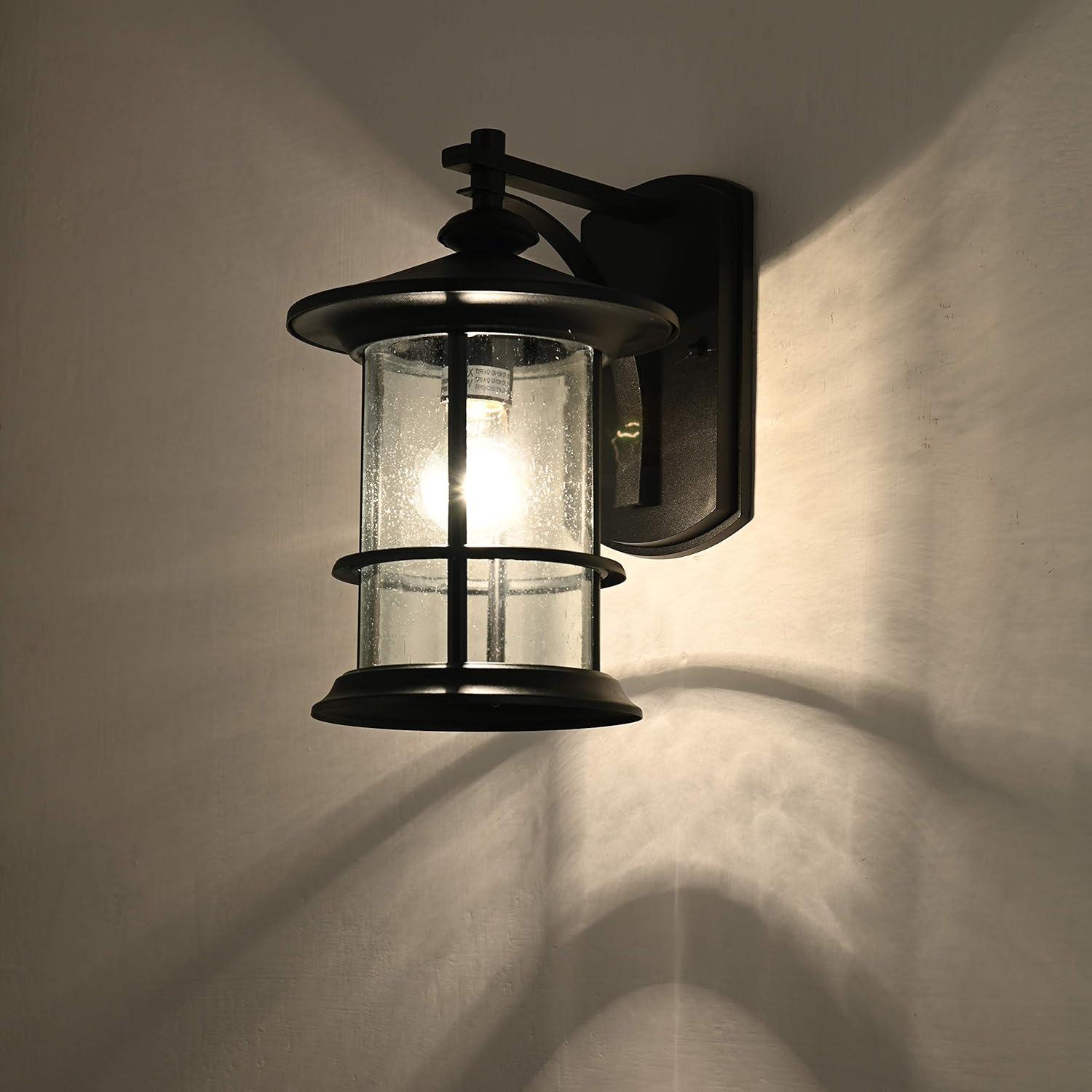 Belle 1 Light Transitional Outdoor Wall Lantern in 2 Pack Matte Black Small Black Matte 7 to 12 Inches Under 6 Inches