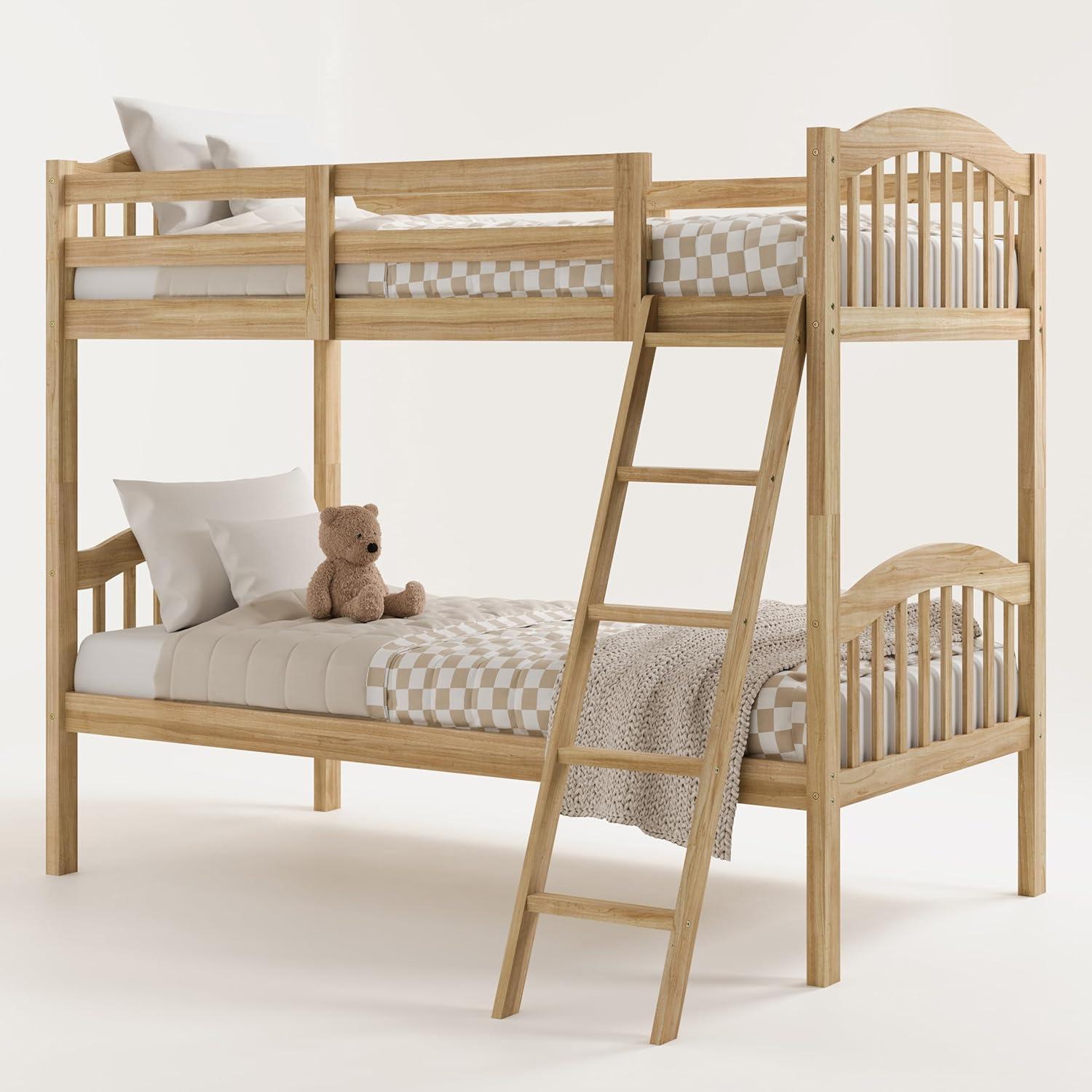 Storkcraft Long Horn Twin over Twin Bunk Bed, Natural