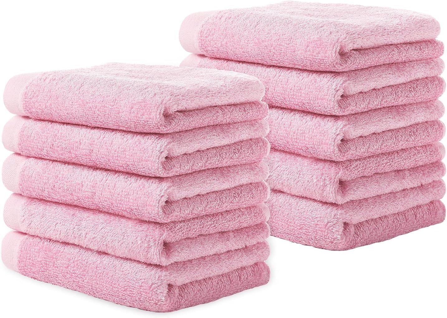Fymlhomi Bamboo Washcloths Towel Set 10 Pack Baby Wash Cloth for Bathroom-Hotel-Spa-Kitchen Multi-Purpose Fingertip Towels and Face Cloths 10'' x 10''