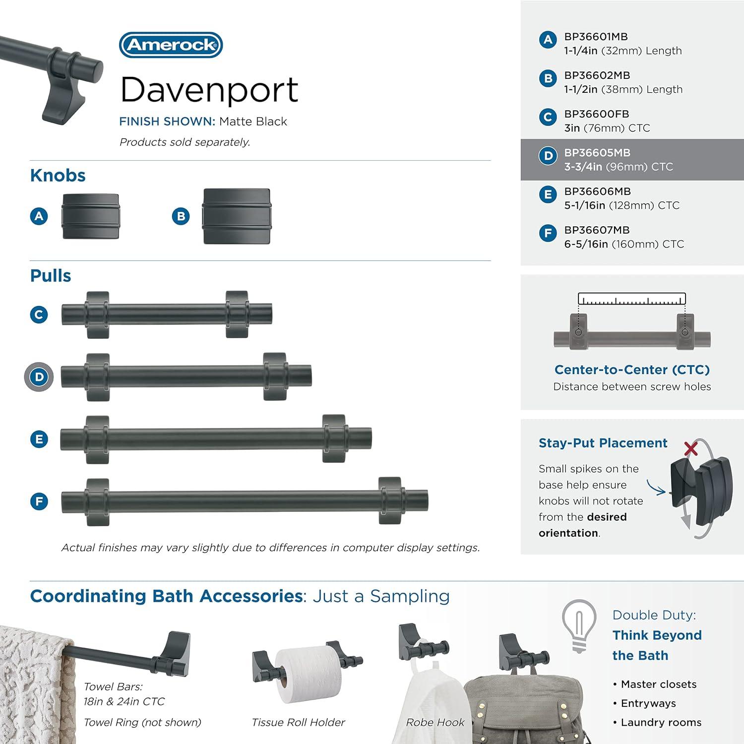 Davenport 3 3/4" Center to Center Bar Pull