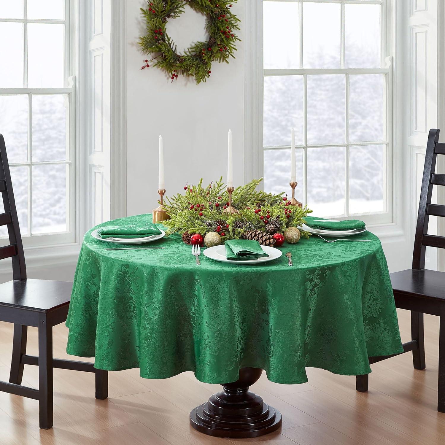Astoria Grand Tilghman Poinsettia Floral Woven Tablecloth