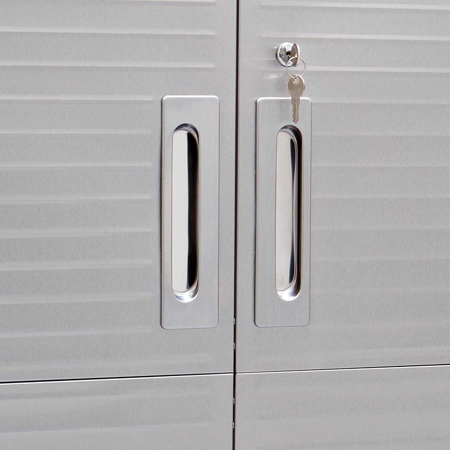 Seville Classics UltraHD Steel 2-Door Lockable Garage Storage Cabinet, 36 x 24 x 72, Granite Gray